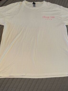 Sweet Claire White Tee with Pink Beverly Hills Club Logo